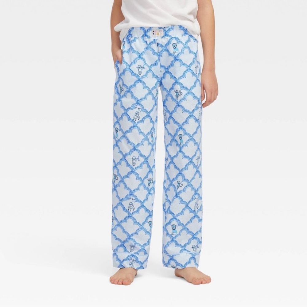 Roller Rabbit x Target Light Blue and White Patterned Monkey Pajama Pants
